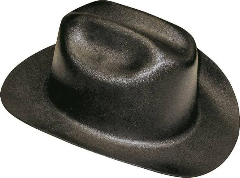 Jackson Safety Cowboy Hard Hats - 4 Point Ratchet Suspension - Western Outlaw Style, Black, Medium, 4 Pack/Case