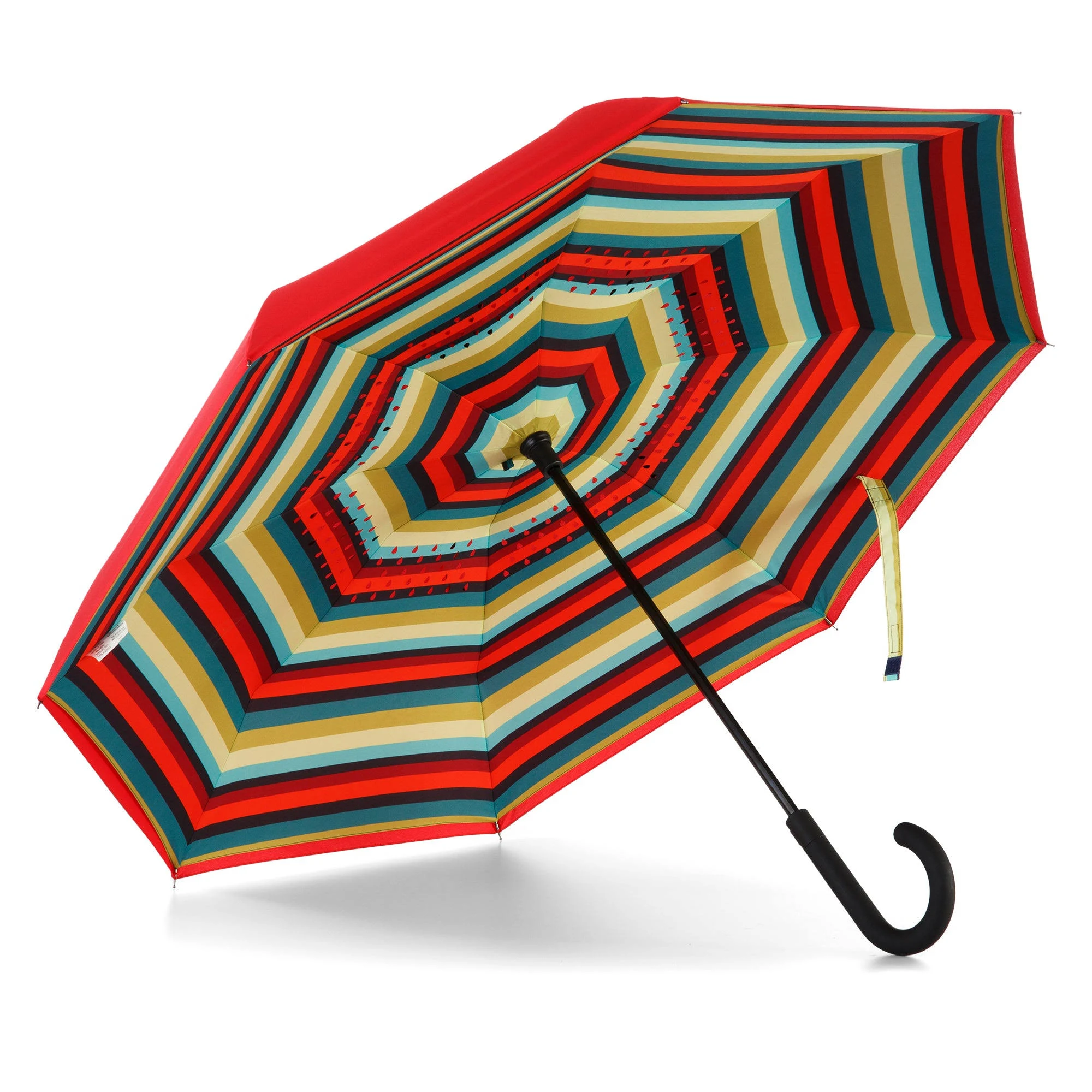 Totes Reverse Close Umbrella with Auto Close Technology Enchanted Stripe One Size