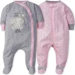 2-Pack Baby Girls Bunny Sleep &#x27;N Plays- Size 3-6 Months