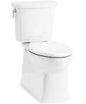 KOHLER 3814-RA-0 Two (TM) Corbelle Comfort Height(R) Elongated 1.28 gpf Toilet with Skirted trapway and Revolution 360 Swirl Flushing Technology and Right-Hand Trip Lever (2 Piece), White