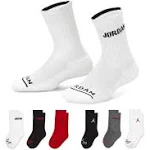 Kids' Jordan Legend 6 Pack Crew Socks Small Black