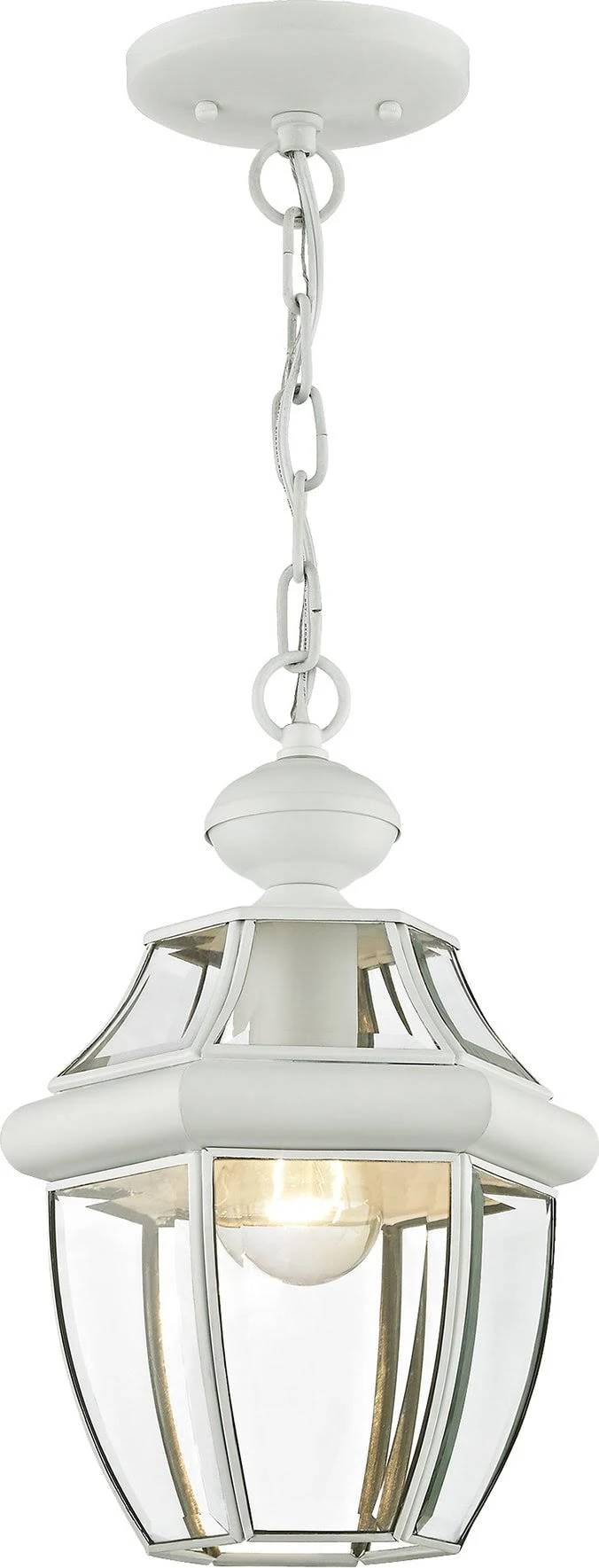 Livex Lighting 2152-03 Monterey 1-Light Outdoor Hanging Lantern, White