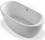 Kohler K-24002-0 White Sunstruck 60" x 34" Oval Freestanding Bath with Fluted Shroud and Center Drain