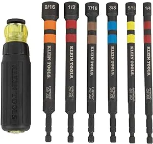 Hollow Magnet Color-Code Ratchet Power Nut Driver 7-pc