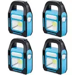 4 Pack 3 in 1 Solar USB Rechargeable Brightest COB LED Camping Lantern, Charging