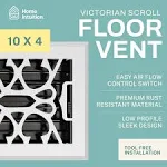 Home Intuition Victorian Floor Vent Cover 4X10 Inch Floor Register with Mesh Cover Trap Heat and Air Walkable Metal Floor Vent for HVAC Duct, White