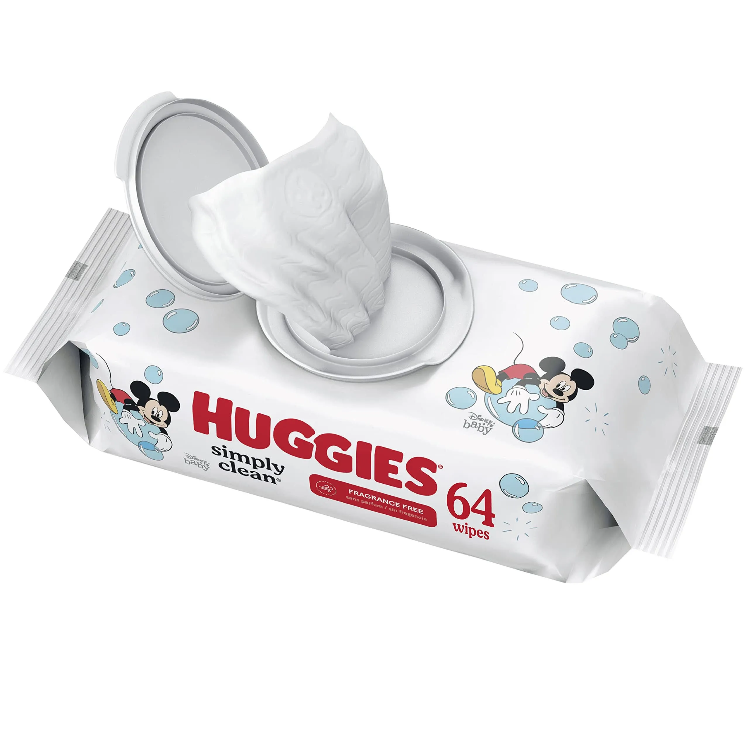 Huggies Simply Clean Unscented Baby Wipes - 64 ct