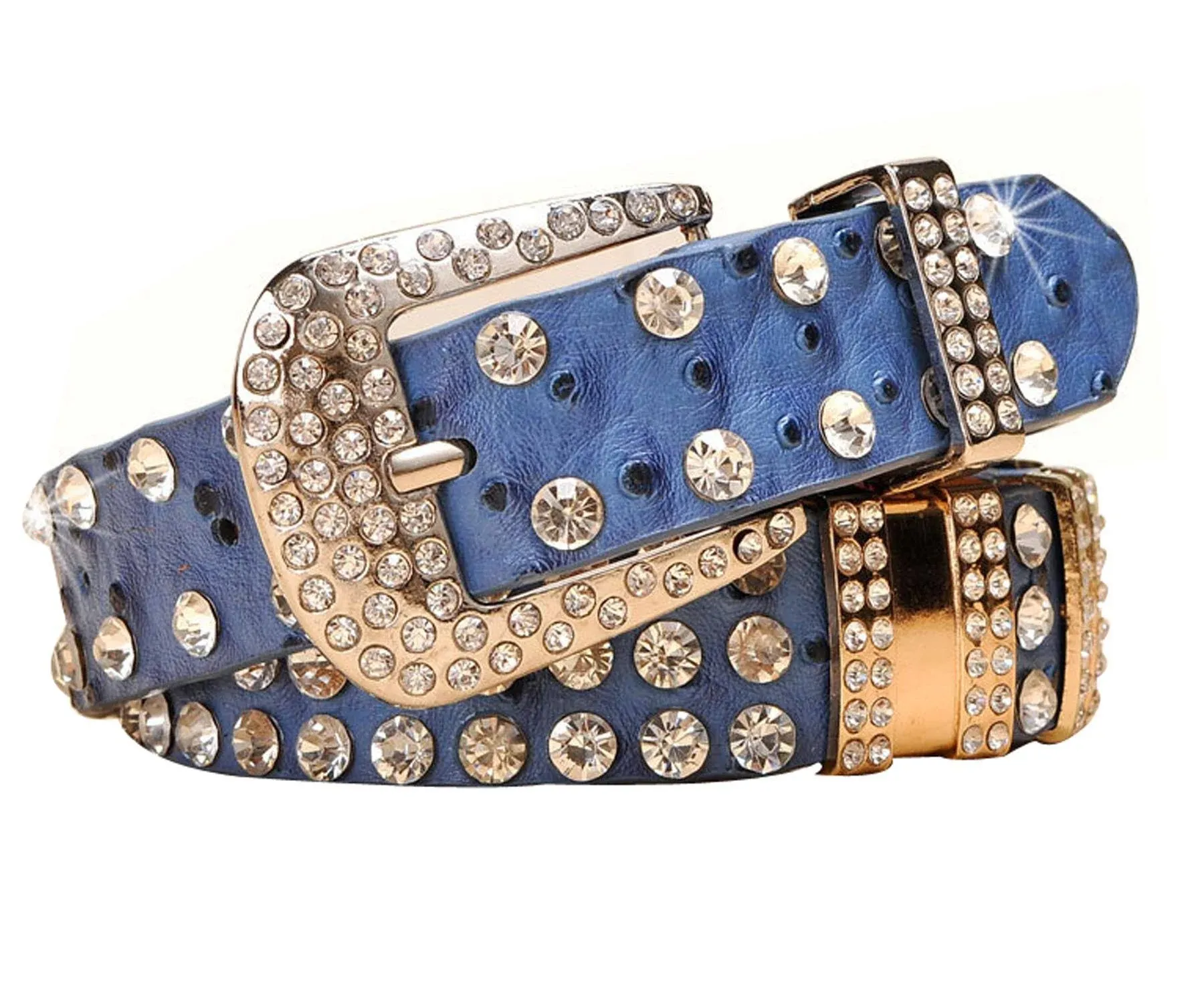 TIPINOICE Women's Western Cowgirl Rhinestone Studded Bling Belt, Length 41 inch