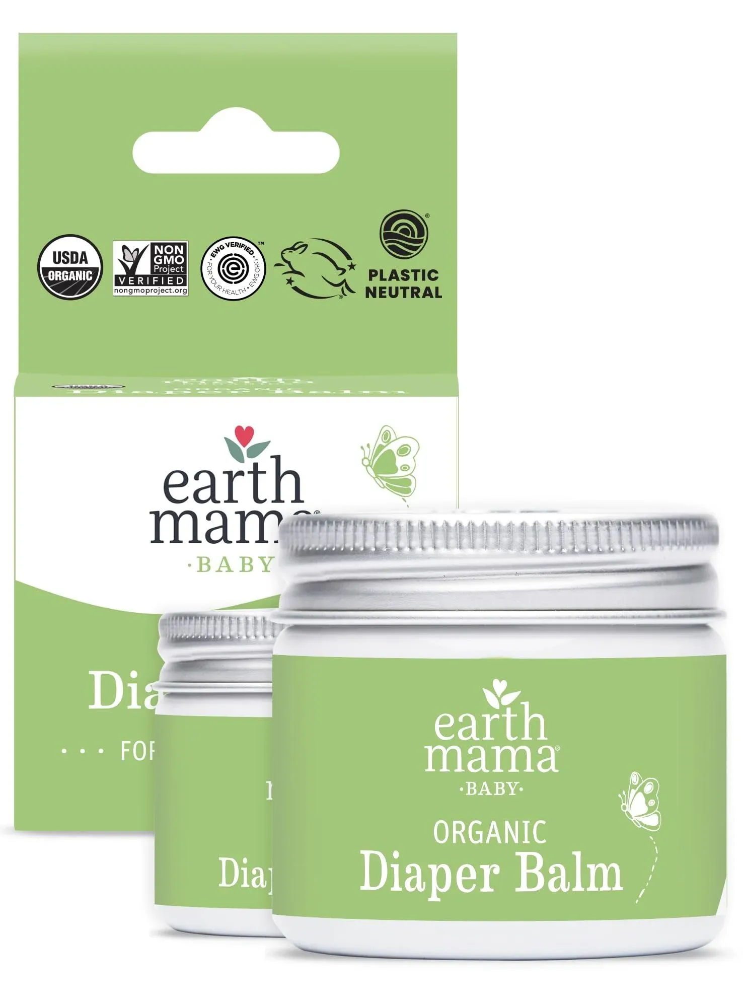 Organic Diaper Balm by Earth Mama | Safe Calendula Cream to Soothe and Protect Sensitive Skin Non-GMO Project Verified 2-Fluid Ounce (3-Pack)