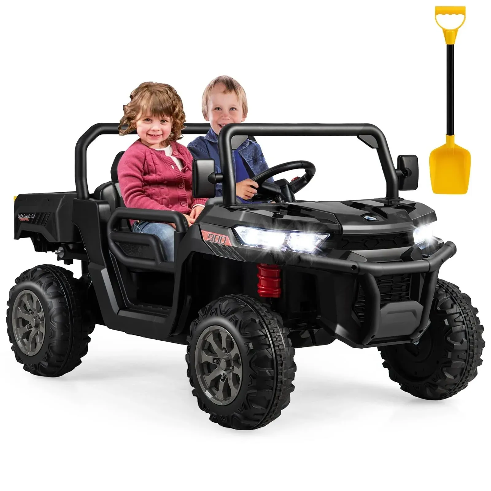 Costzon 2-Seater Ride on Car, Dump Truck w/ Remote Control, Black