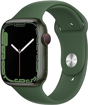 Apple Watch Series 7 (GPS + Cellular, 45mm, Green Aluminum, Clover Sport Band)