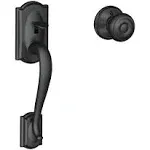 Schlage FE285 CAM 505 ACC LH Camelot Front Entry Handleset with Interior Accent Lever for Left Handed Door, Bright Brass