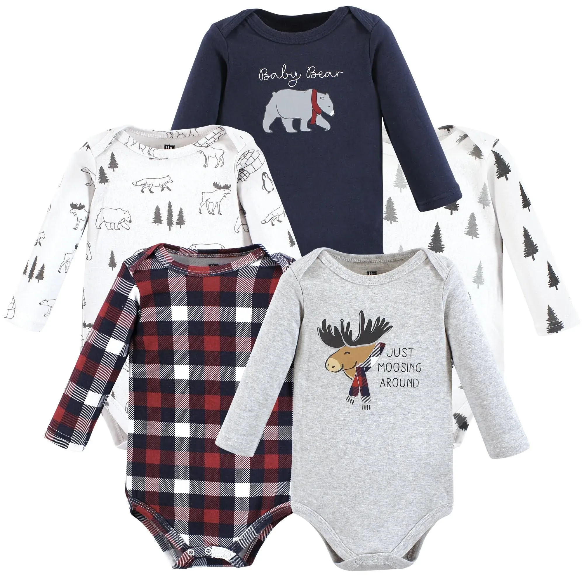 Hudson Baby unisex-baby Cotton Long-sleeve Bodysuits