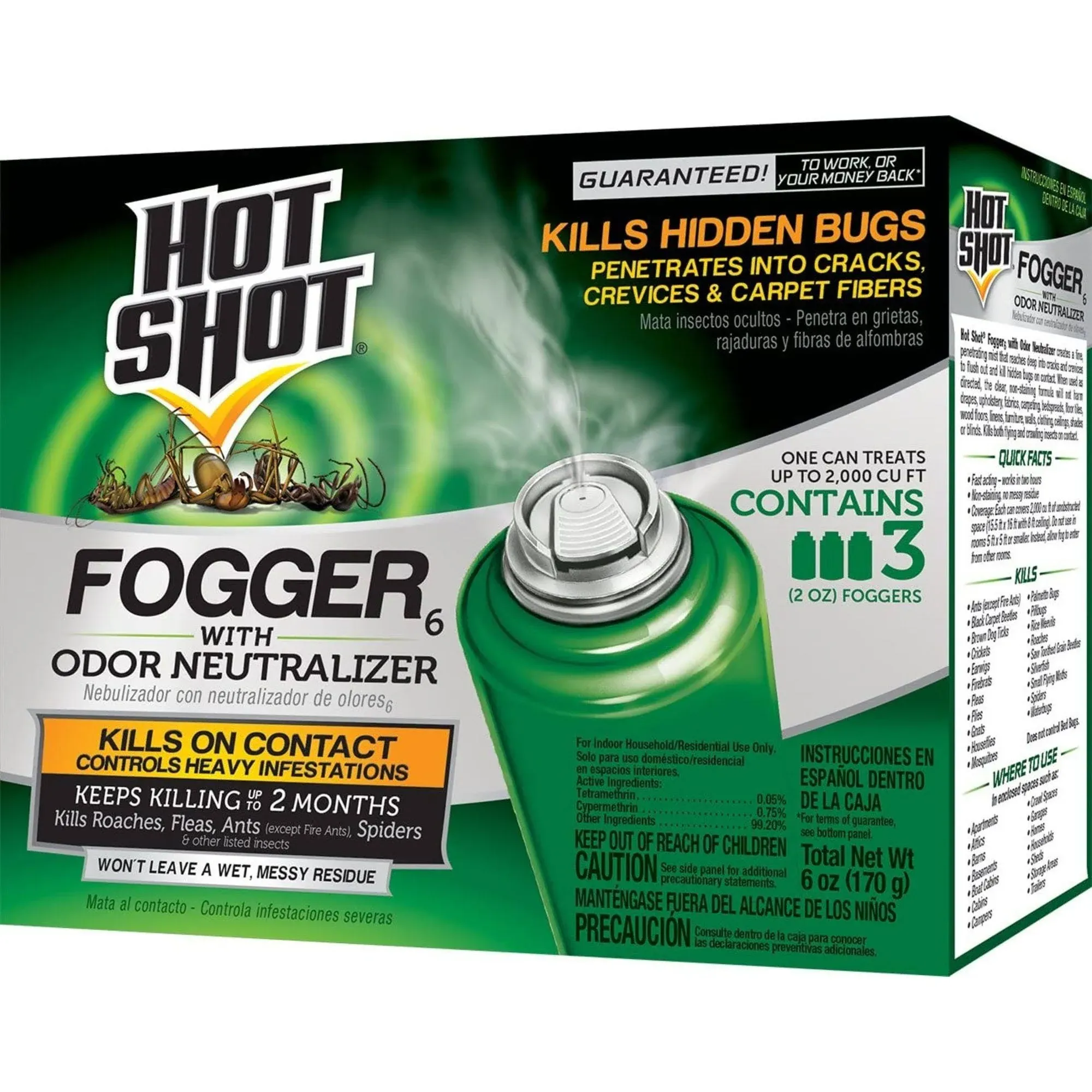 Hot Shot Fogger With Odor Neutralizer Insect Killer (2 oz, 3 ct)