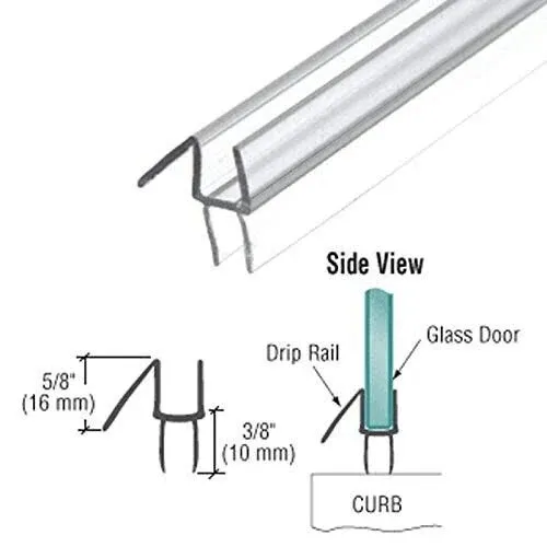 CRL Co-Extruded Clear Bottom Wipe with Drip Rail for 1/4" Glass - 31 in Long P661BR