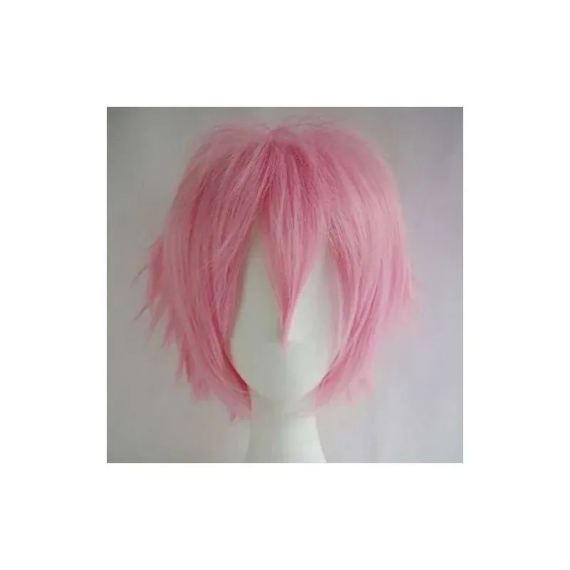 Unisex Women Mens Male Short Black Fluffy Straight Hair Wigs Anime Cosplay Party Dress Costume Synthetic Wig