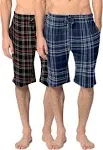 Andrew Scott Men's Cotton Flannel Soft Woven Pajama/Lounge Sleep PJ Shorts -Pack of 2