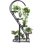 CHPHI Plant Stand Indoor 5 Tier Metal Plant Shelf, Adjustable Heart Shape Tal...