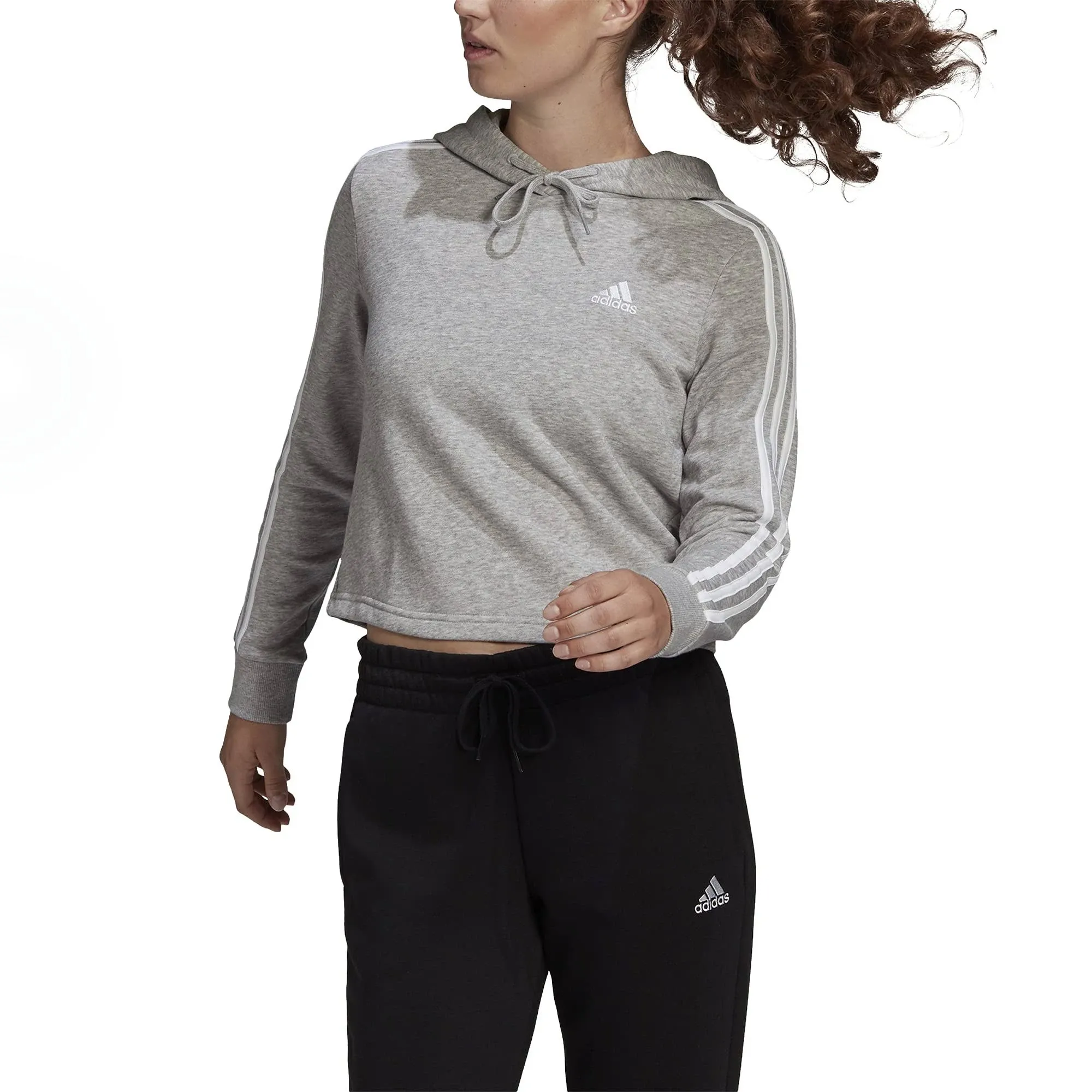 adidas Women's Essentials 3-Stripes Cropped Hoodie