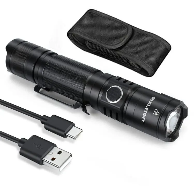 MXLEGNT LED Handheld Tactical Flashlight - 2000 High Lumen Type-C Rechargeable ...