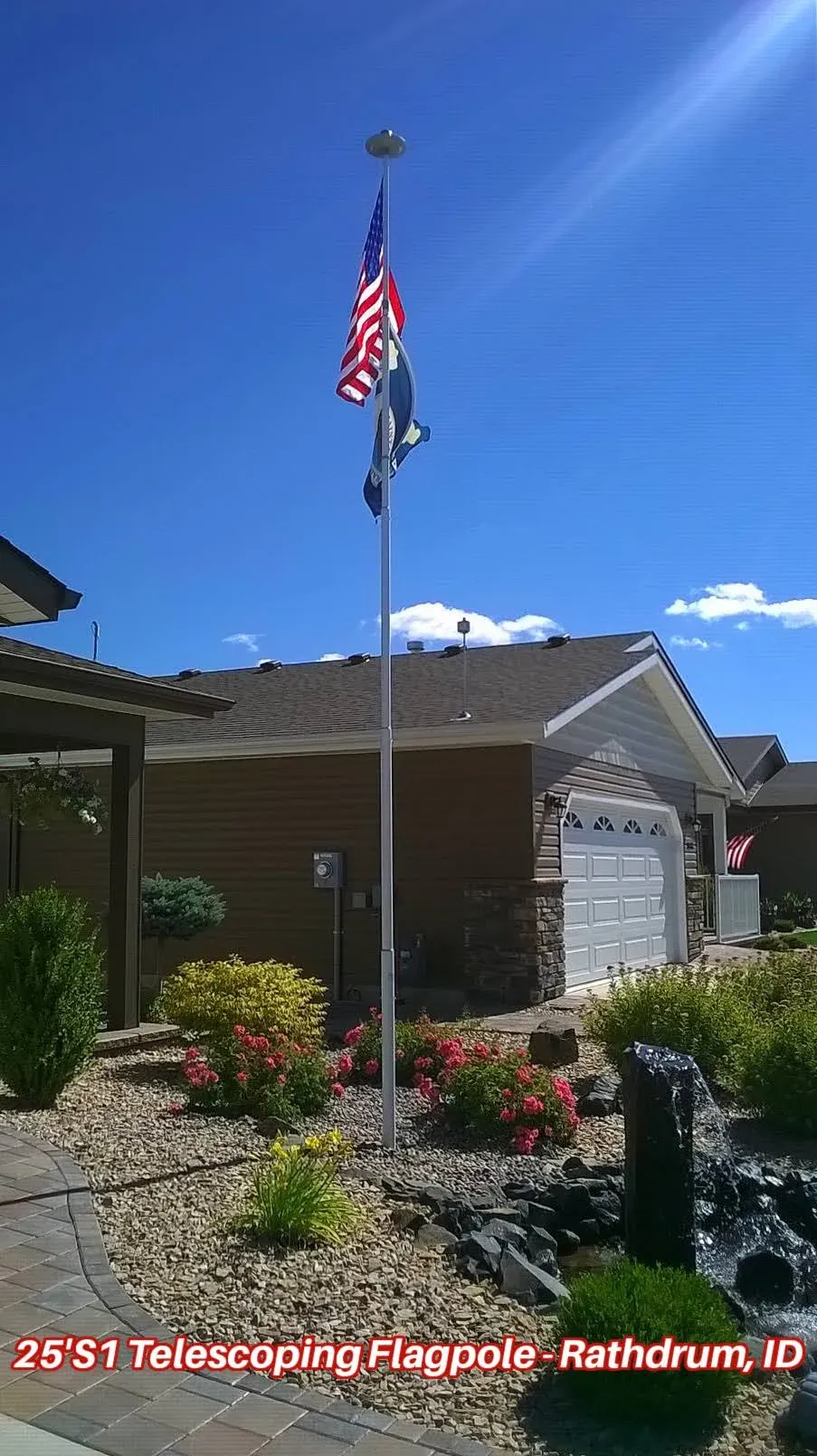 25' Superior 1" Telescoping Flagpole - Silver