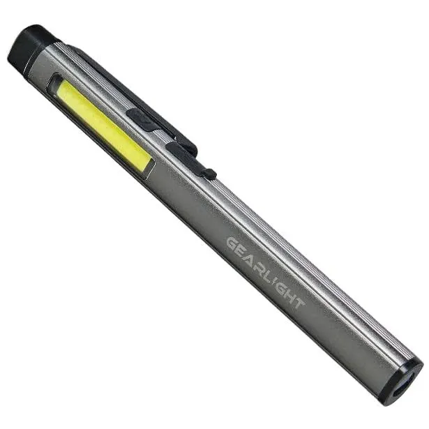 GearLight Rechargeable 3-1 LED COB Work Light with Magnetic Back - This Handheld Flashlight has 3 Modes a Pen Light, Flood Light, and 365nm UV Light - Compact Birthday Gift for Men