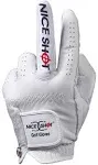 Nice Shot The Bird Men's Golf Glove in Premium White Cabretta Leather