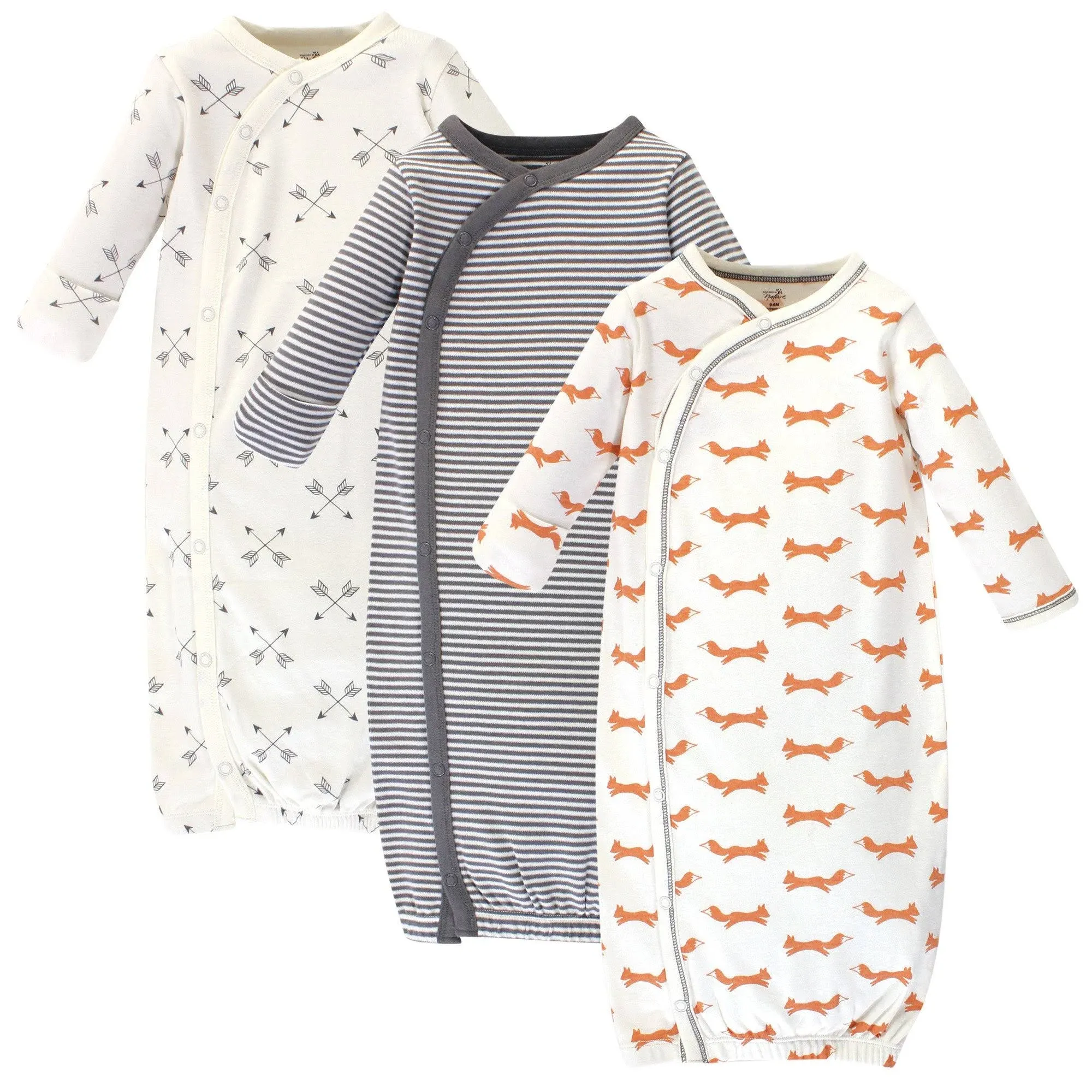 Touched by Nature Organic Cotton Kimono Gowns Fox / 0-6 Months