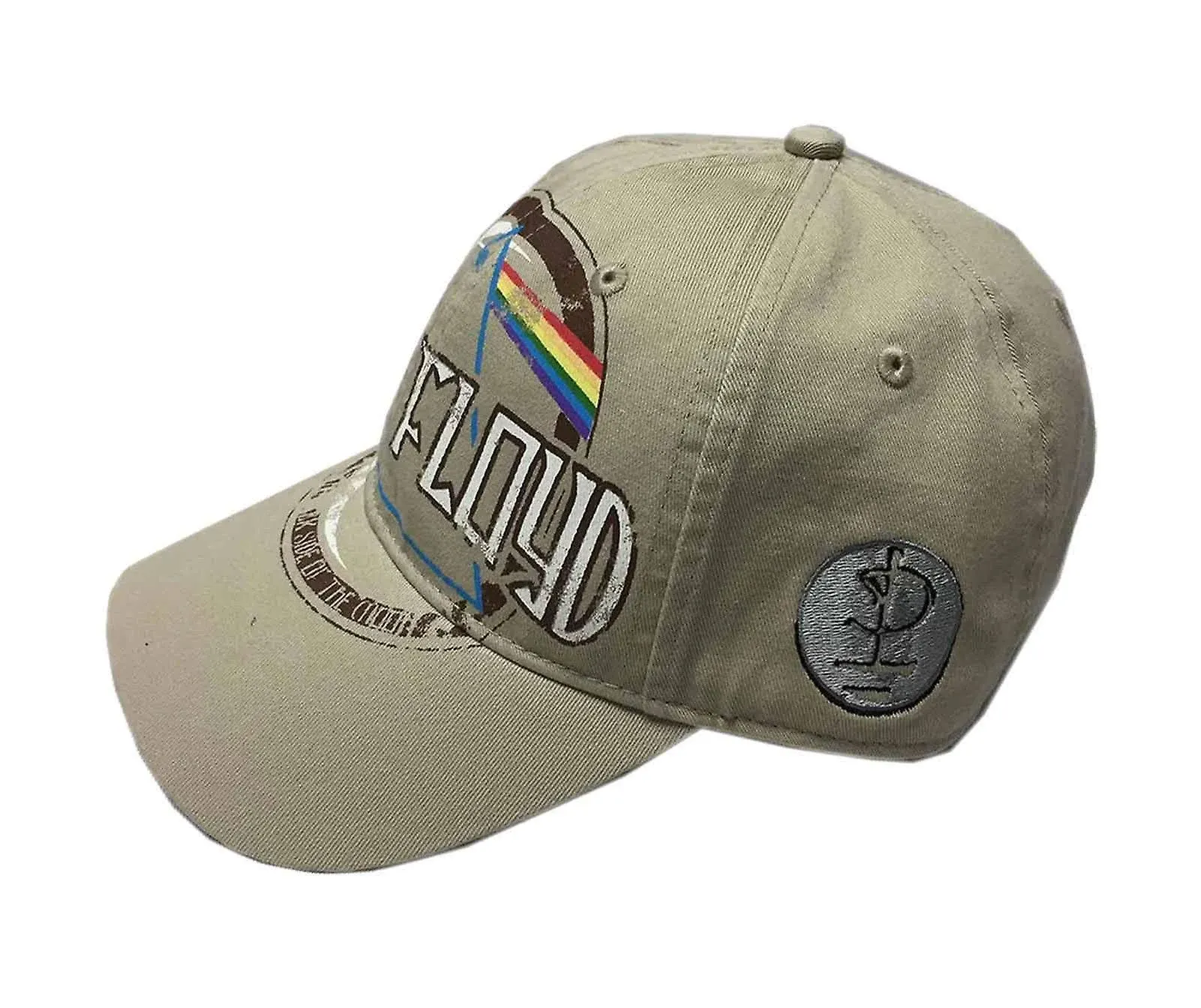 Pink Floyd Unisex Baseball Hat Cap Dark Side of the Moon Album Distressed (Sand)