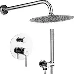 Rain Shower System Polished Chrome GAPPO Wall Mounted High Pressure Rainfall Shower Faucet and Head Combo Set with Handheld Rough in Pressure