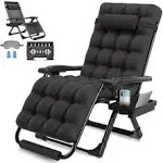 ZENPETIO 29in XL Zero Gravity Chair w/Cushion, Zero Gravity Recliner Lounge Chair for Indoor and Outdoor, Reclining Camping Chair for Lawn, Anti