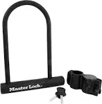 Master Lock U-Lock Bike Lock with Key, U-Lock for Bicycles, Lock for Outdoor Equipment, Black