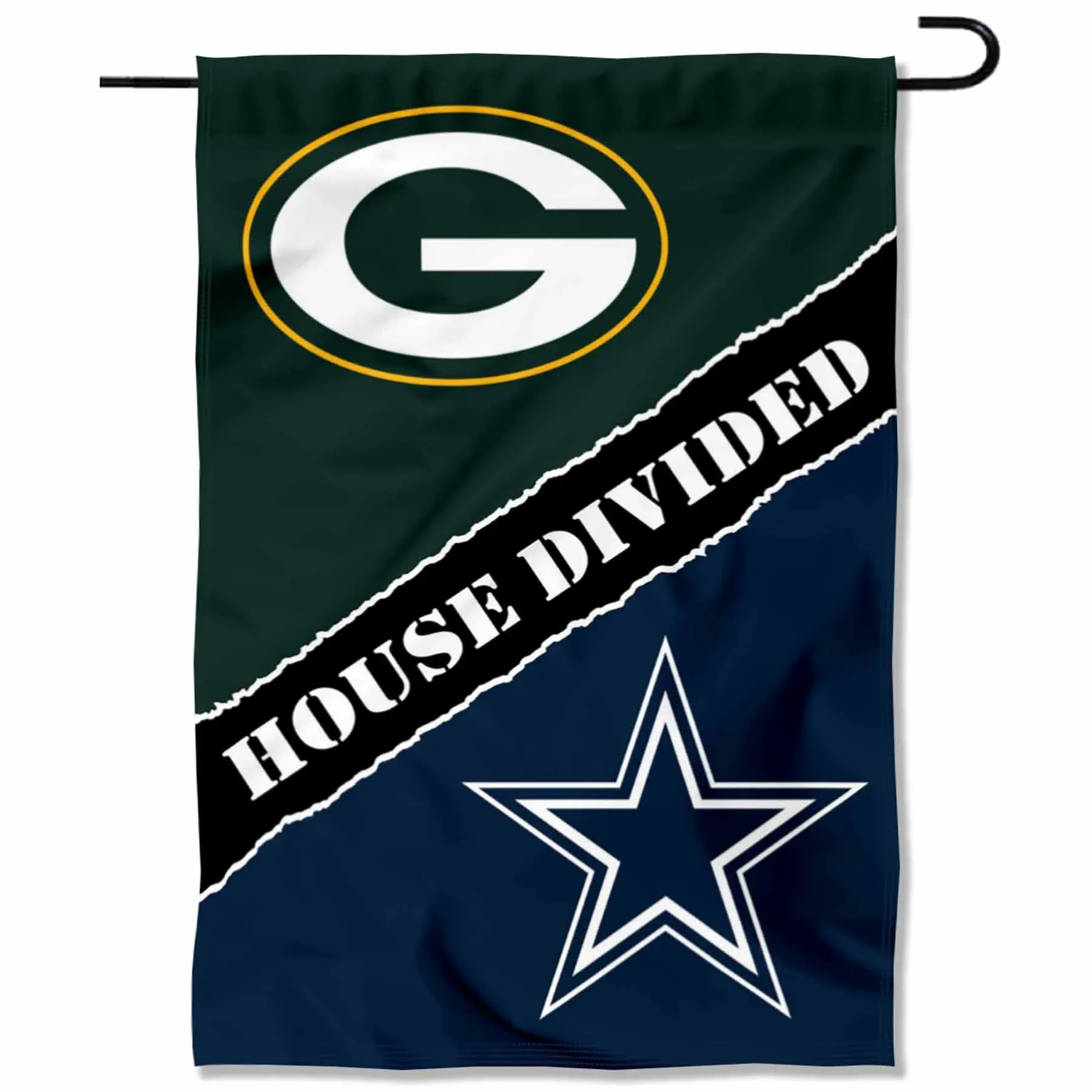 House Divided Packers and Cowboys Garden Flag and Yard Banner