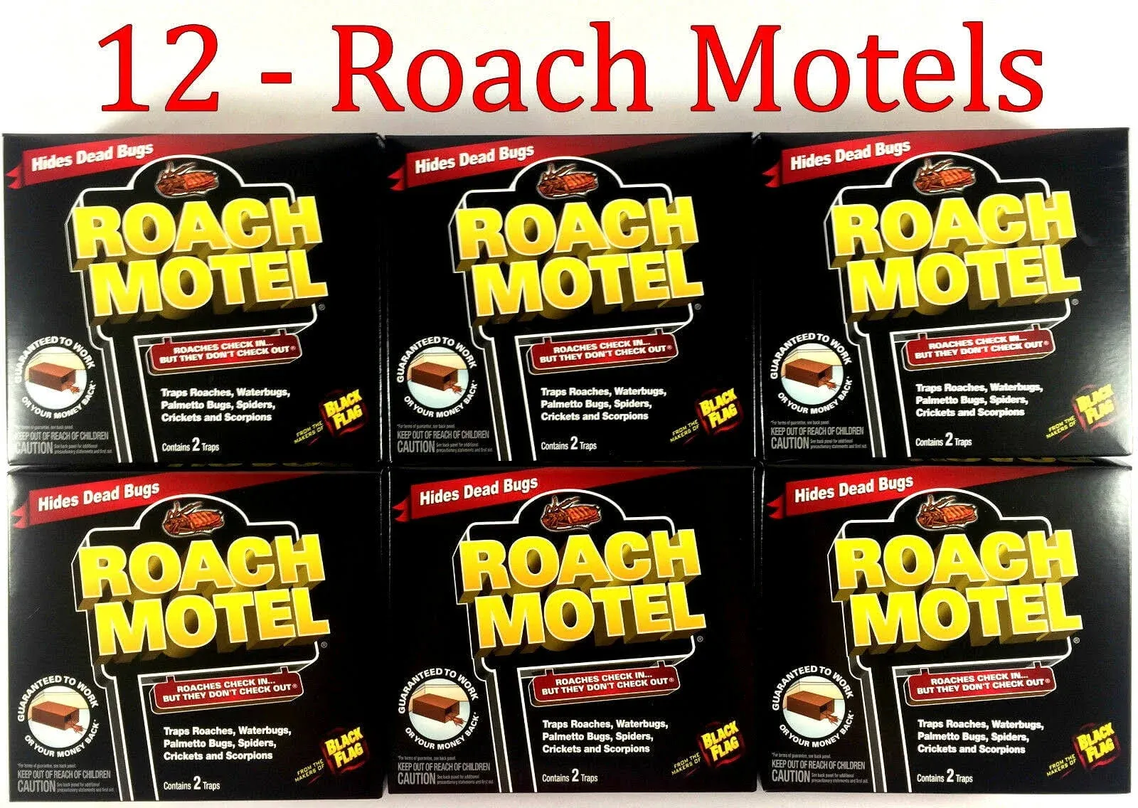 Black Flag Roach Motel Insect Trap, 12-Pack