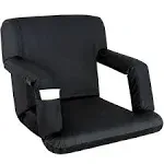 Reclining Foldable Stadium Seats Chair for Bleachers with Back Support Black