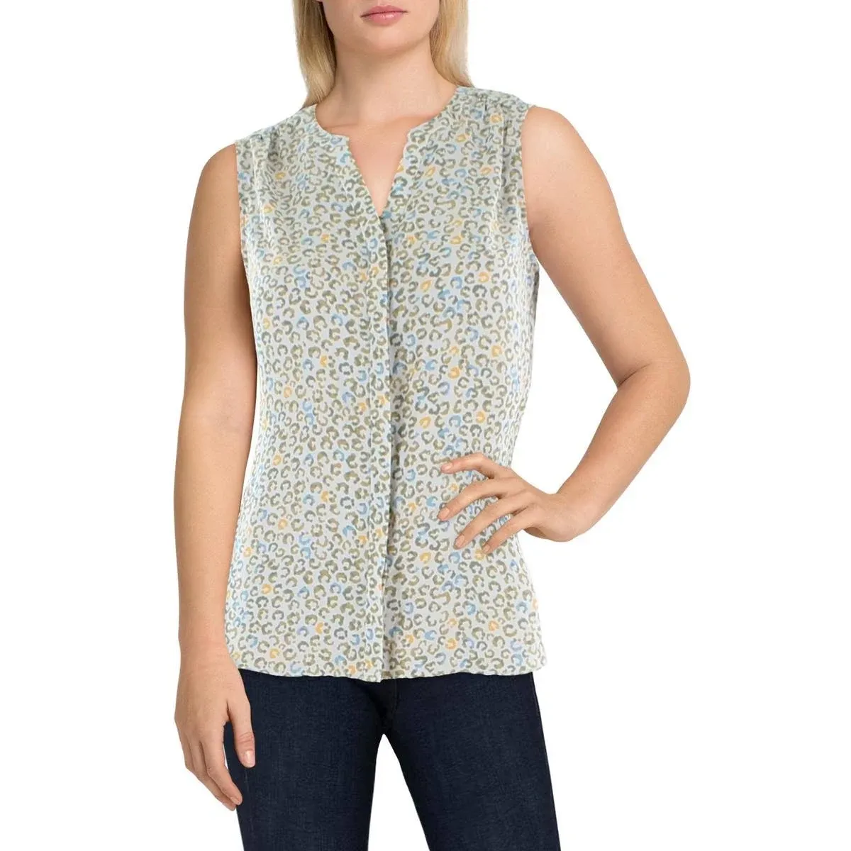 Nydj Sleeveless Pintuck Blouse