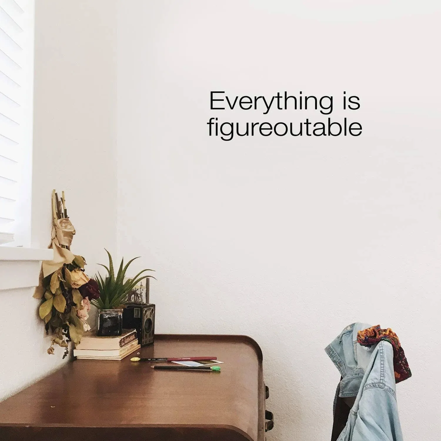 Vinyl Wall Art Decal - Everything Is Figureoutable - 7 inch x 22 inch - Modern ...