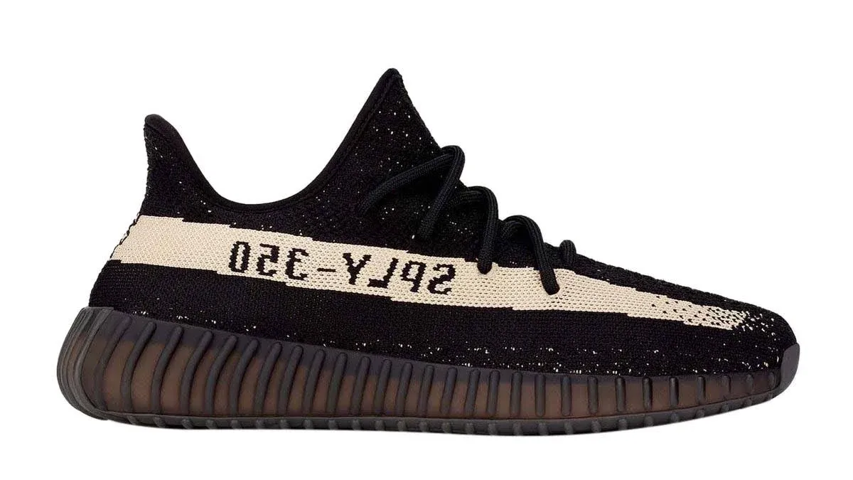 Adidas Men's Yeezy Boost 350 V2 Sneakers, Core Black/White, 9.5