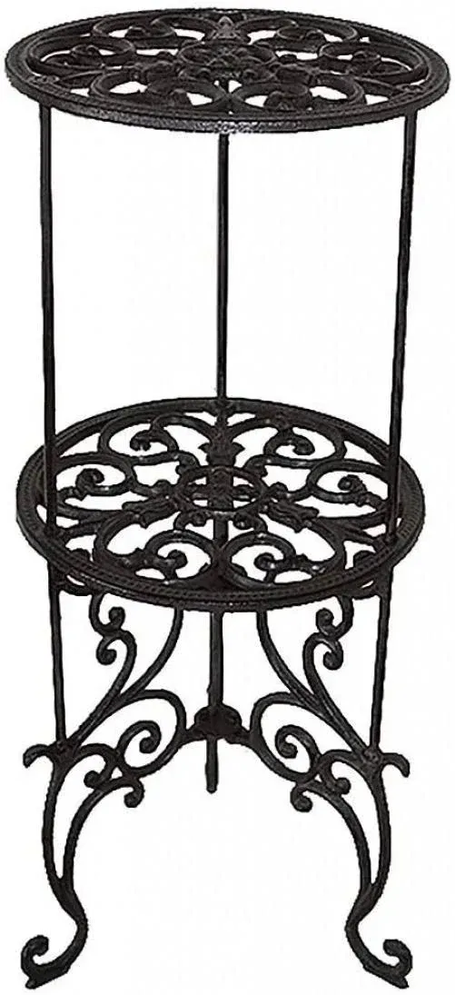 Heavy Duty Cast Iron Potted Plant Stand26inch 2 Tiers Metal Planter Rackdecorati