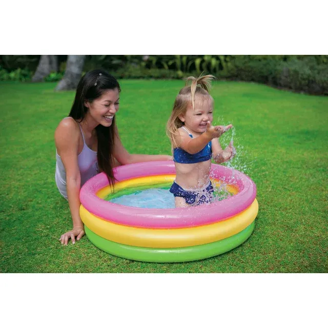 Intex 2.8ft x 10in Sunset Glow Inflatable Colorful Baby Swimming Pool (2 Pack)