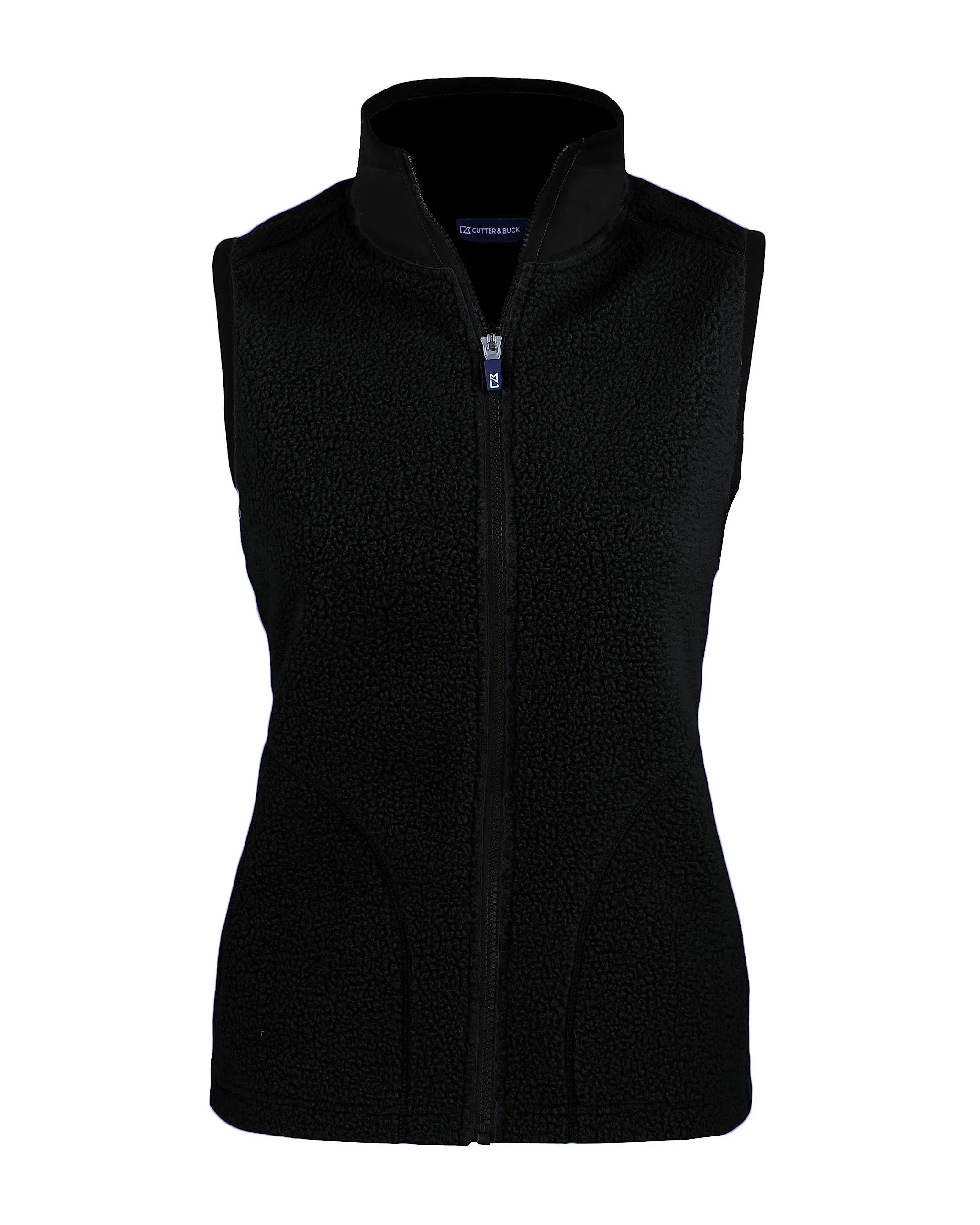 "Cutter & Buck Women's Black Cascade Eco Sherpa Fleece Vest"