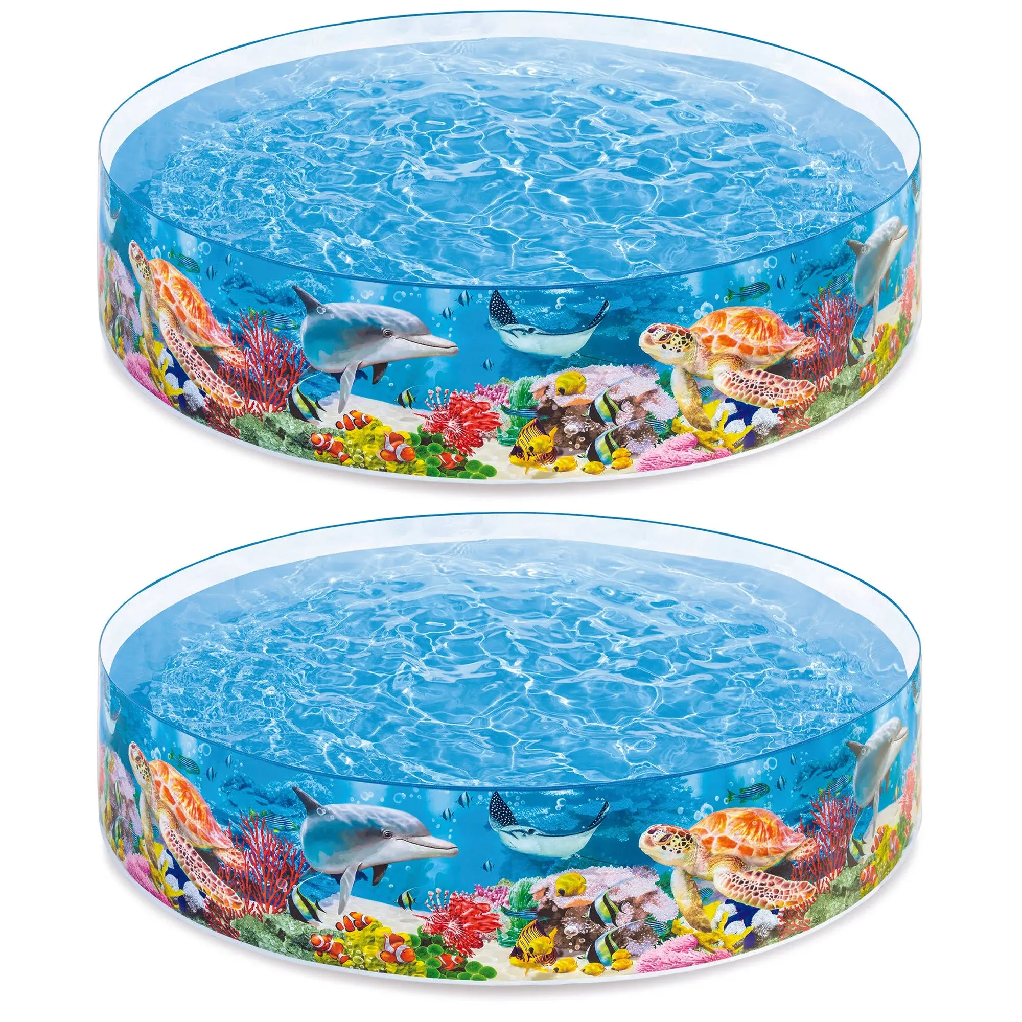 Intex Snapset Kiddie 8 x 8' Instant Swimming Pool, Deep Sea Blue (2 Pack)