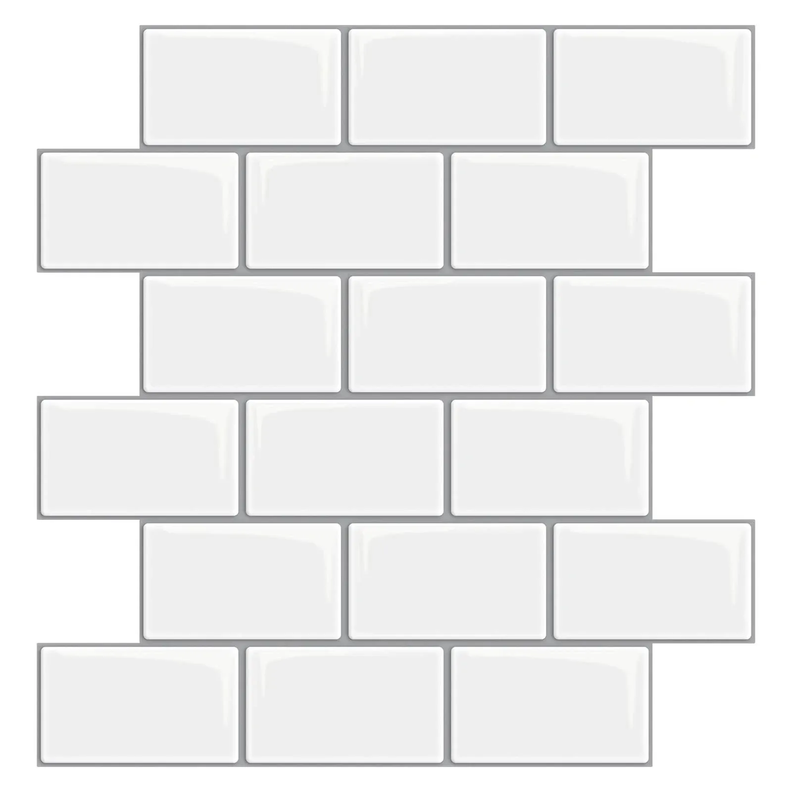 10-Sheet Peel and Stick Backsplash Tile Wall Sticker, Subway Tile, Stick on Tile