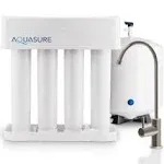 Aquasure Premier 4-Stage RO Reverse Osmosis Under Sink Drinking Water Filtration System | Removes 99% of Contaminants | 75 GPD, Leak-Proof, Quick Change Filters, with Tank & Brushed Nickel Faucet