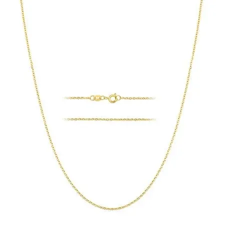 KISPER 24k Gold Cable Link Chain Necklace – Thin, Dainty, Gold Plated Stainless Steel Jewelry for Women & Men with Spring Ring Clasp