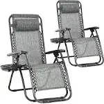 Best Choice Products Adjustable Zero Gravity Lounge Chair, Gray - 2 count