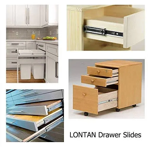 LONTAN 4502S3-18 Full Extension 10 Pairs Soft Close Drawer Slides Heavy Duty