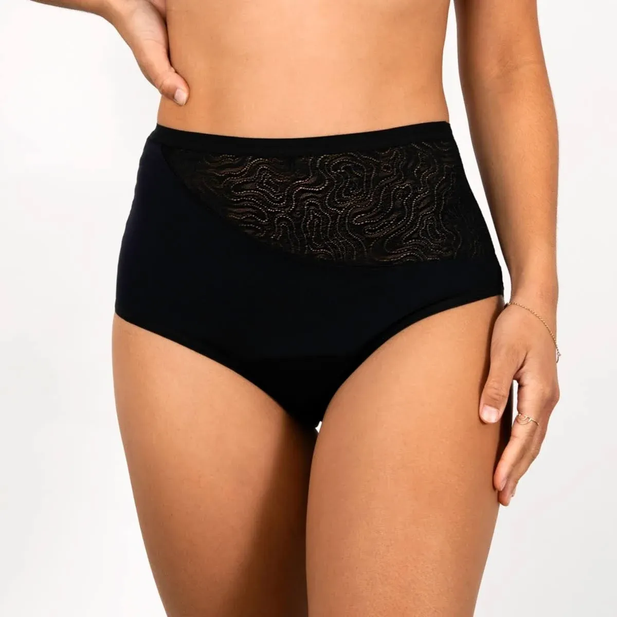 Leak Proof Seamless High Waist Period Underwear In Black