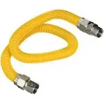 Gas Connector Yellow Coated Stainless Steel 5/8" OD Flexible Gas Hose Connector for Gas Range