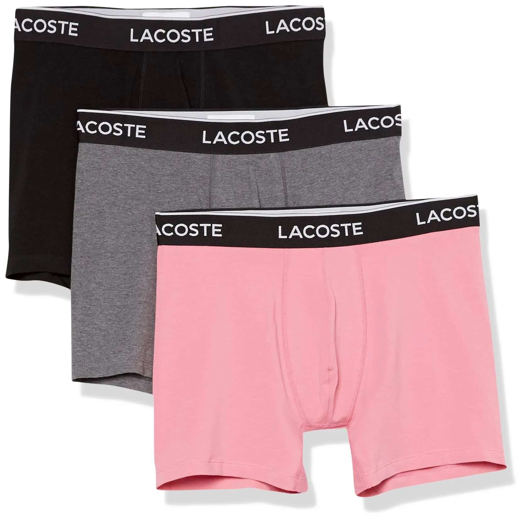 Lacoste Men’s Long Stretch Cotton Boxer Brief 3-Pack